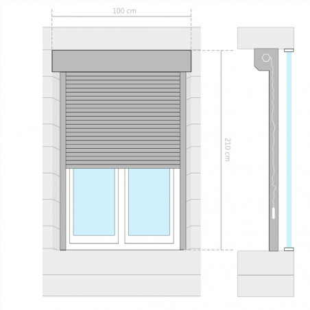 Aluminiums rulleskodder 100x210 cm Antracit