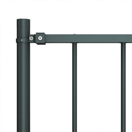 Fence panel with posts Powder-coated steel 1.7x0.75 m Anthracite