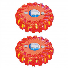 ProPlus warning discs with 16 LEDs 2 pcs Orange