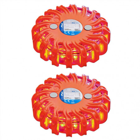 ProPlus advarselsskiver med 16 lysdioder 2 stk Orange