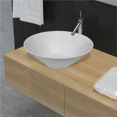 Lavabo de cerámica para baño, lavabo artístico, color blanco