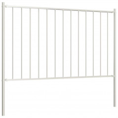 Panel de valla con postes Acero con revestimiento en polvo 1,7x1,25 m Blanco
