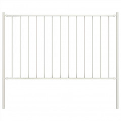 Fence panel with posts Powder-coated steel 1.7x1.25 m White