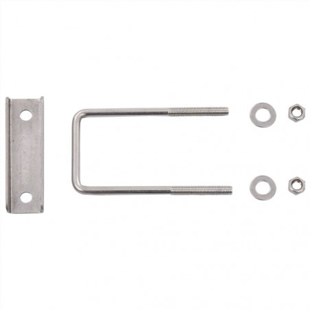 Conector en U para poste de valla 60x40 mm 25 juegos