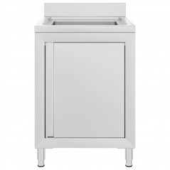 Professional kitchen sink unit 60x60x96 cm in stainless steel