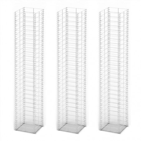 Set Gabioane 3 buc Sarma Galvanizata 25 x 25 x 150 cm