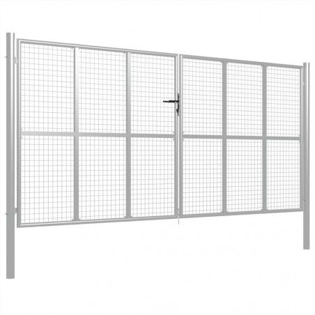 Tuinpoort Gegalvaniseerd staal 415x225 cm Zilver