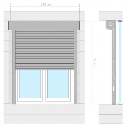 Aluminum roller shutter 120x150 cm Anthracite