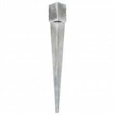 Ground spikes 6 pcs Silver 10x10x91 cm Galvanized Steel