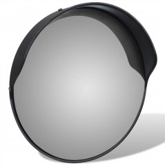 Specchio stradale convesso in plastica PC nero 30 cm per esterni