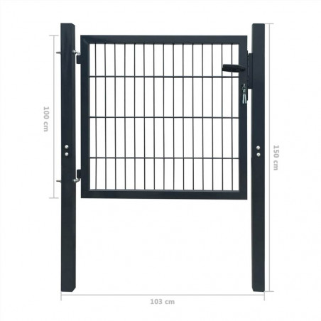 Antraciet stalen hekwerk 103x150 cm