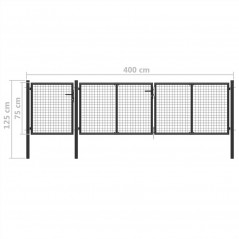 Brama ogrodowa Stal 400x75 cm Antracyt