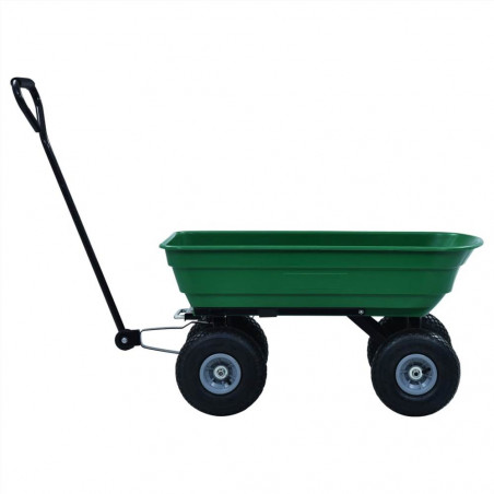 Carrello da giardino ribaltabile 300 kg 75 L Verde