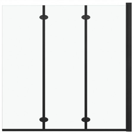 Faltduschkabine 3 Paneele ESG 130x138 cm Schwarz