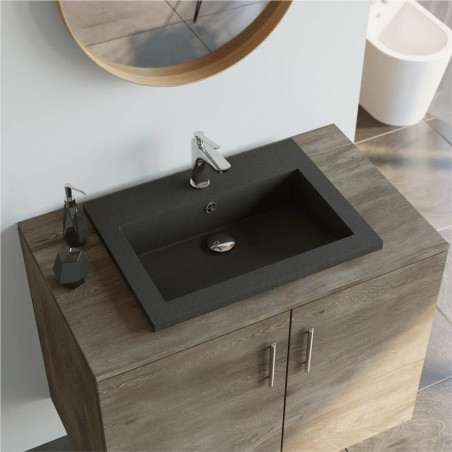 Lavabo de granito 600x450x120 mm Negro