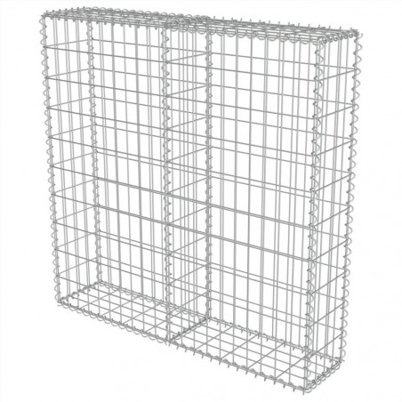 Gabion væg med galvaniseret stål dæksler 100x20x100 cm