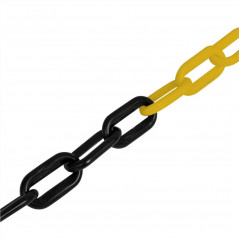 Plastic warning chain 30 m yellow and black