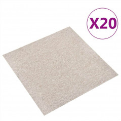 Carpet Tiles 20 pcs 5 m² 50x50 cm Light Beige