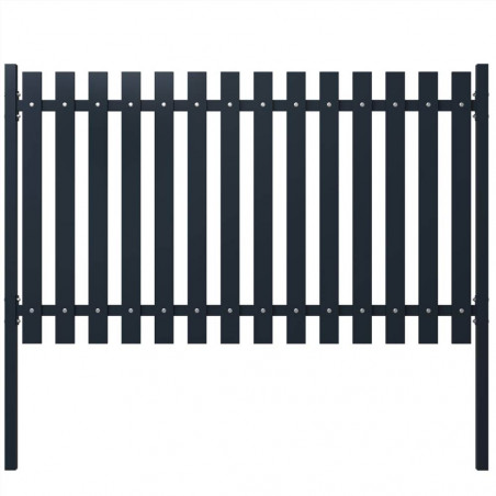 Anthracite fence panel 174.5x125 cm Powder coated steel