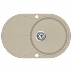 Beige Oval Single Basin Granite Kitchen Sink