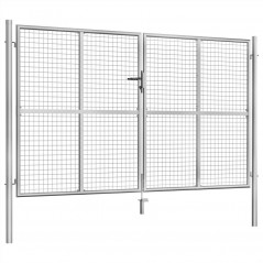 Garden gate Galvanized steel 306x200 cm Silver