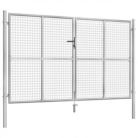 Garden gate Galvanized steel 306x200 cm Silver