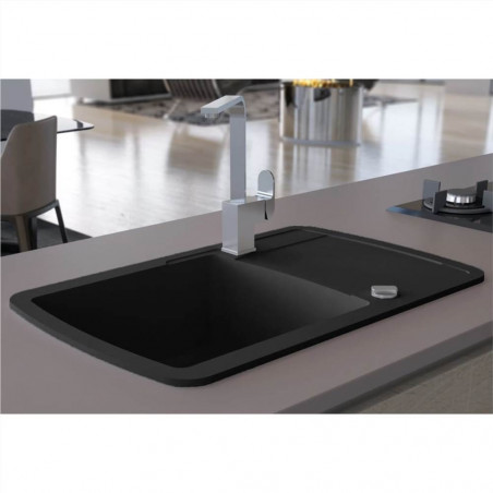 Black Single Basin Granite Kitchen Sink