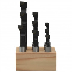 9pcs 12mm boring cutters with wooden base