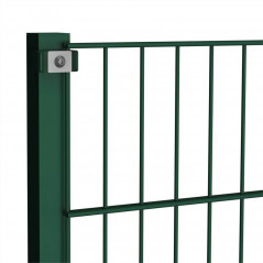 Fence panel with iron posts 1.7x0.8 m Green