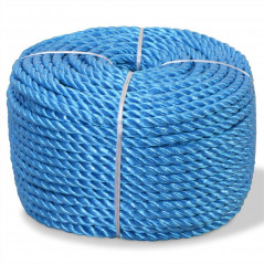 Cuerda trenzada de polipropileno 8 mm 200 m Azul