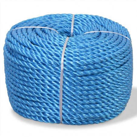 Gedraaid polypropyleen touw 8 mm 200 m Blauw