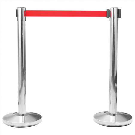 Retractable belt barrier 200 cm Red