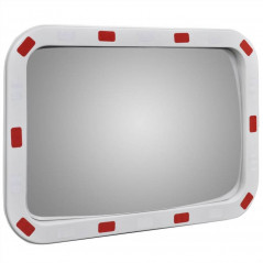Espejo de señalización rectangular convexo 40 x 60 cm con reflectores