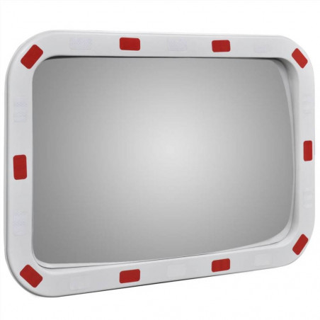 Rectangular convex signaling mirror 40 x 60 cm with reflectors