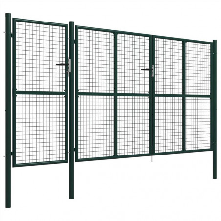 Steel garden gate 400x150 cm Green