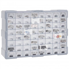 Multi-drawer organizer with 64 drawers 52x16x37.5 cm