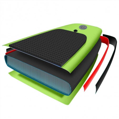 Conjunto de prancha de stand up paddle inflável 320x76x15 cm verde