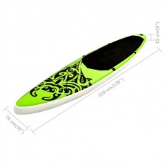 Set Placa Gonflabila Stand Up Paddle 320x76x15 cm Verde