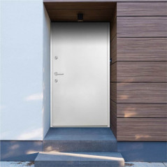Porte d'entrée en aluminium blanc 90x200 cm