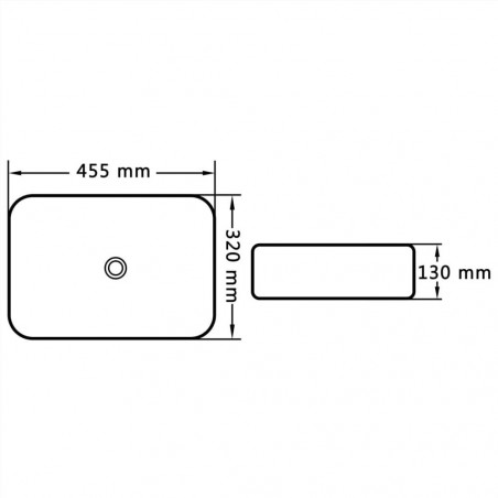 Lavabo 45.5x32x13 cm Céramique Blanc