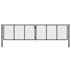 Galvanized steel mesh garden door 400x150 cm Gray