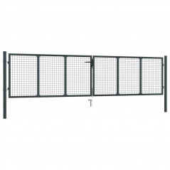 Galvanized steel mesh garden door 400x150 cm Gray