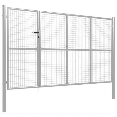 Porte de jardin Acier 350x150 cm Argent