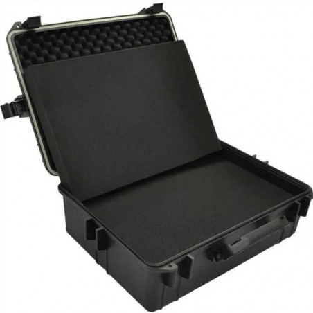 Hard black carrying case with foam with a capacity of 35 liters