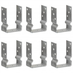 Fence anchors 6 pcs Silver 10x6x15 cm Galvanized Steel