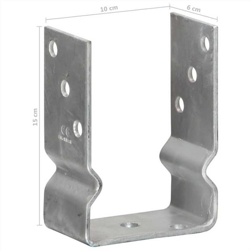 Anclajes Para Valla Uds Plata X X Cm Acero Galvanizado