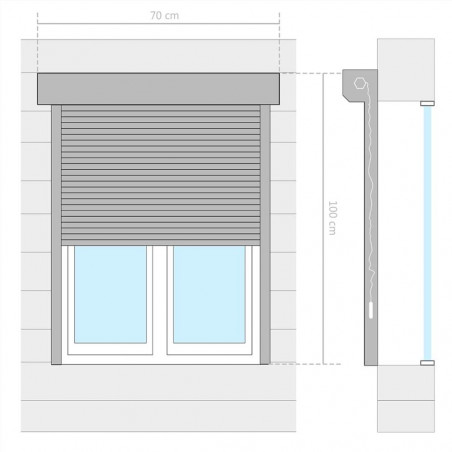 Aluminiums rulleskodde 70x100 cm hvid