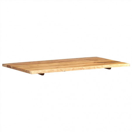 Dessus de meuble de salle de bain en bois d'acacia massif 100x55x2.5 cm