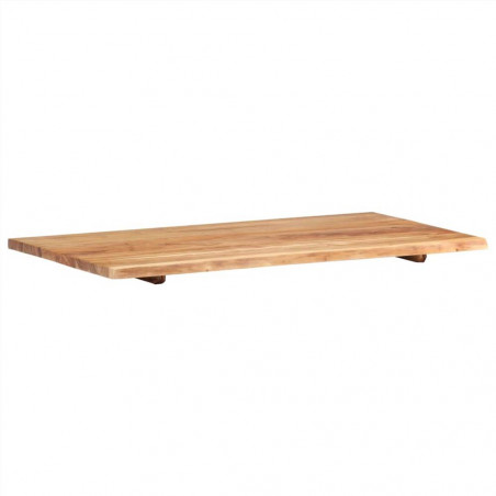 Dessus de meuble de salle de bain en bois d'acacia massif 100x55x2.5 cm