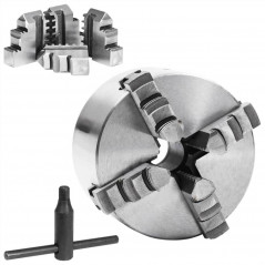 Self-centering lathe chuck 4 jaws 100 mm steel